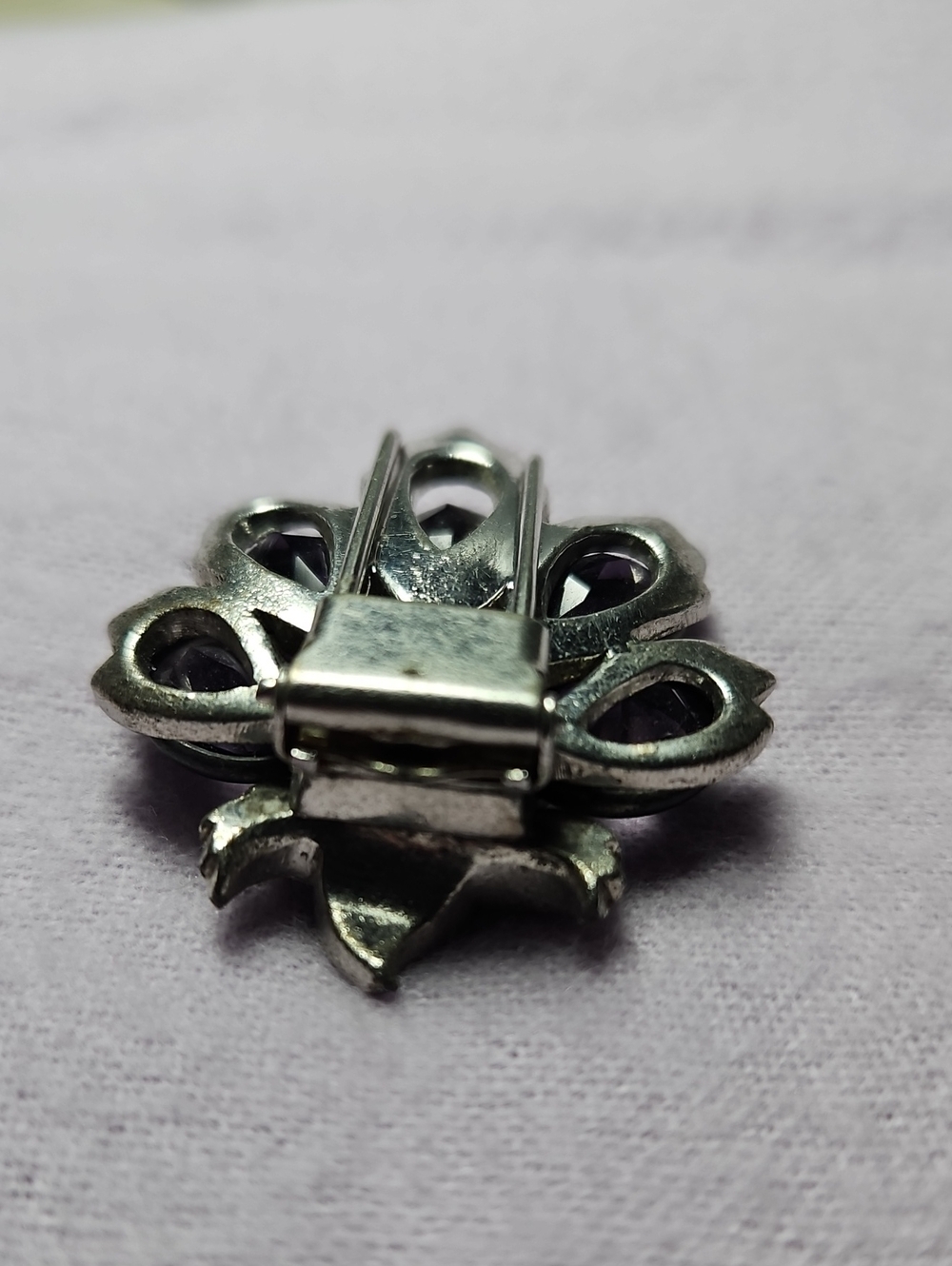 1943 Eisenberg Original Orchid Fur Clip Unsigned Ruth Kamke Attribution Silver - Picture 6 of 6